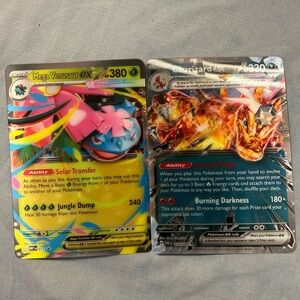 Mega Venusaur EX and Charizard EX Pokémon Cards JUMBO